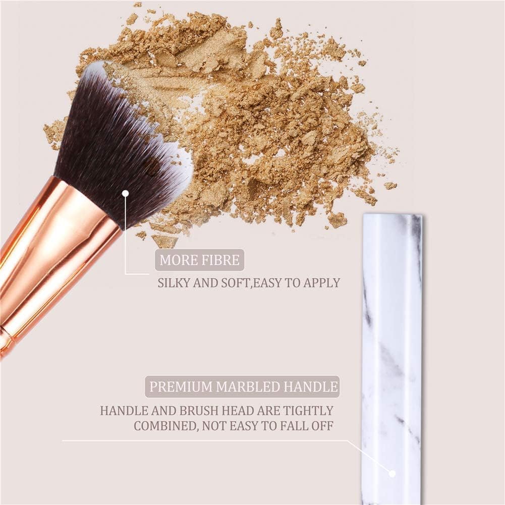 Pinceaux maquillage professionnels en marbre : kit de 15 pour un look parfait Découvrez notre set de pinceaux maquillage en marbre, idéal pour les passionnés de beauté. Ce coffret élégant comprend 15 pinceaux spécialement conçus pour appliquer le cache-cernes en poudre et le fard à paupières, le tout présenté dans un magnifique seau en marbre. Un cadeau parfait pour sublimer votre routine de maquillage ! – Image 7