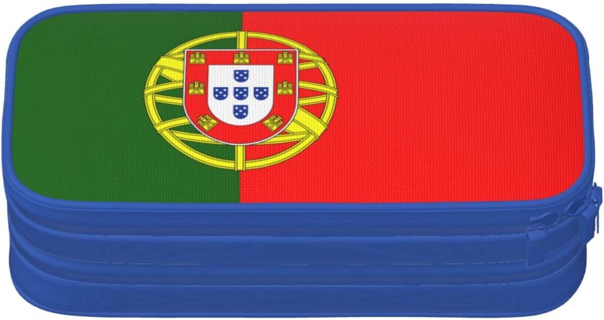 Trousse à crayons de grande capacité : l'accessoire idéal pour les étudiants et les artistes Motif drapeau portugais et design élégant pour une organisation optimale de vos fournitures – Image 9