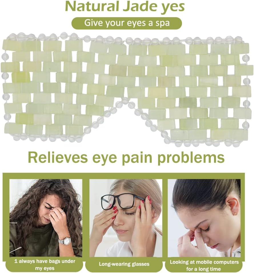 Masque pour les yeux en jade : anti-âge et apaisant pour un regard frais et lumineux – Image 2