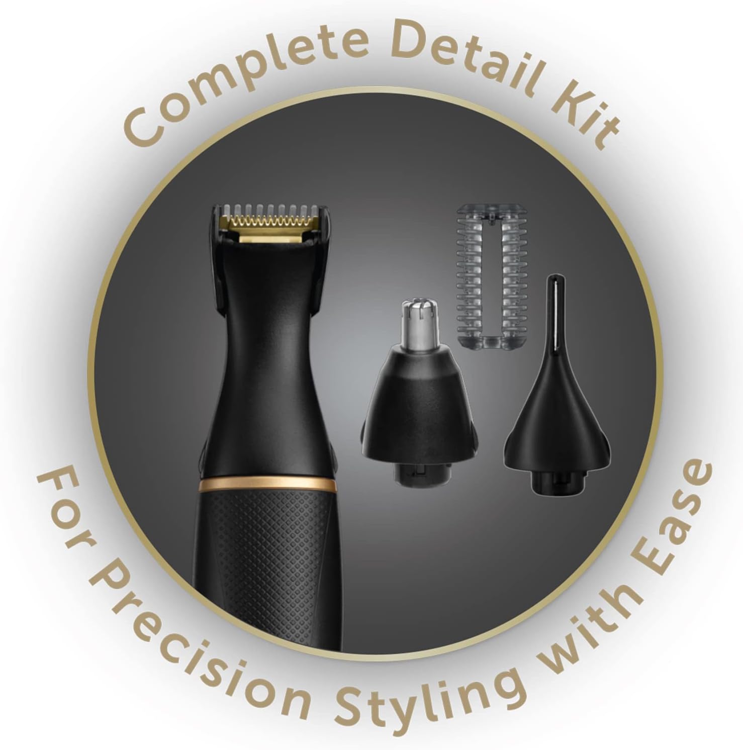 Tondeuse nez multifonction : kit complet visage pour hommes exigeants Découvrez la tondeuse nez Remington T-Series, conçue pour les hommes soucieux de leur apparence. Avec ses lames en titane auto-affûtées et ses trois têtes interchangeables, cette tondeuse est idéale pour entretenir la barbe, le nez, les oreilles et les sourcils. Profitez d’un design premium et de sabots ajustables pour un rasage précis et confortable. Offrez-vous un look impeccable en toutes circonstances ! – Image 3