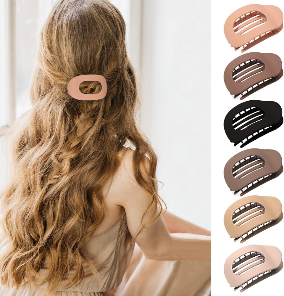 Pince à cheveux antidérapante : accessoire essentiel pour femmes élégantes Lot de 6 grandes pinces griffes colorées pour un maintien optimal et stylé
