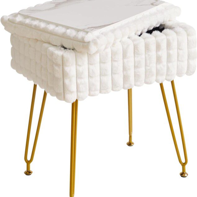 Chaise de maquillage rectangulaire avec rangement : confort et élégance pour votre espace beauté