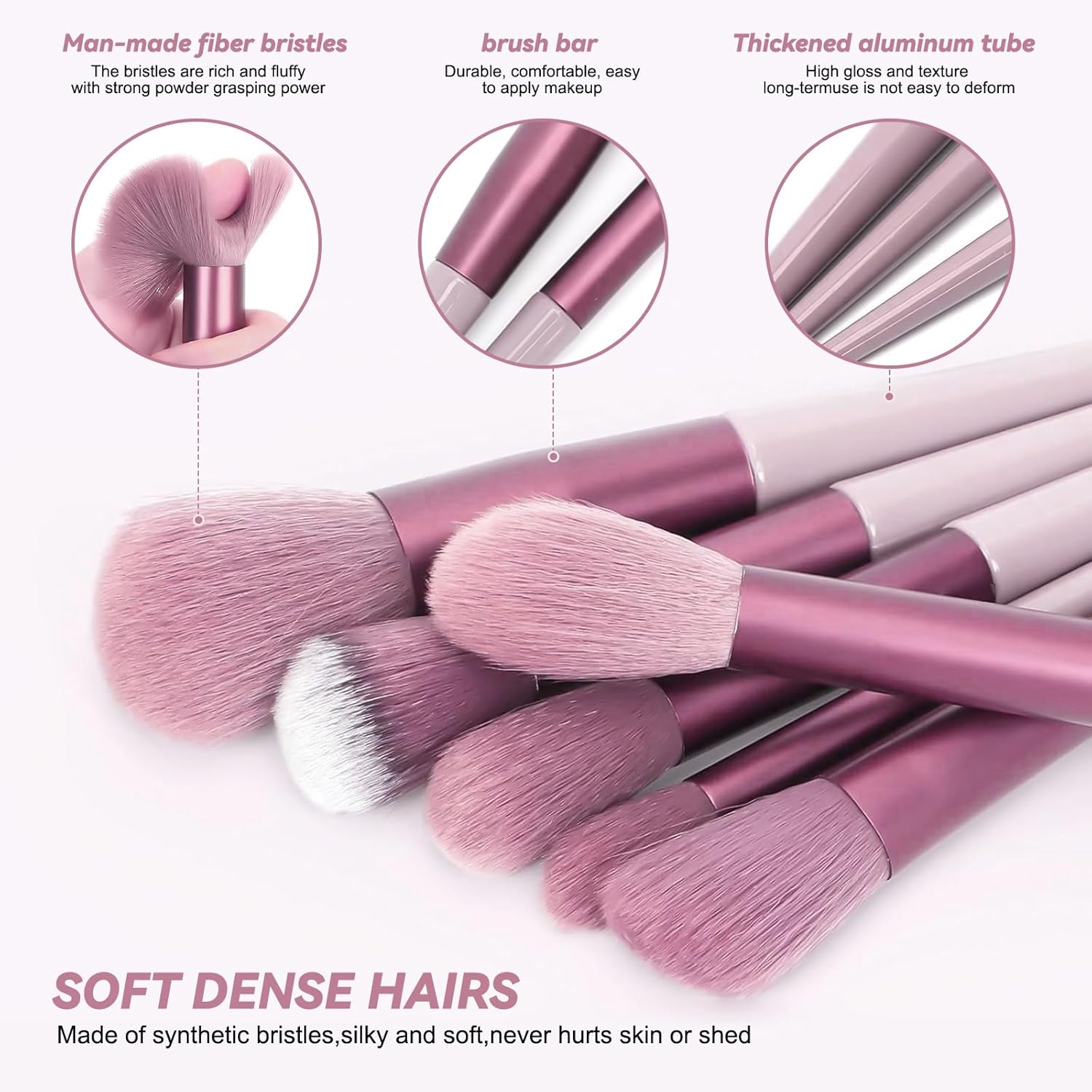 Pinceaux de maquillage professionnels : le set parfait pour un teint impeccable Découvrez notre lot de 13 pinceaux de maquillage avec sac en peluche, idéal pour les passionnées de beauté ! – Image 5