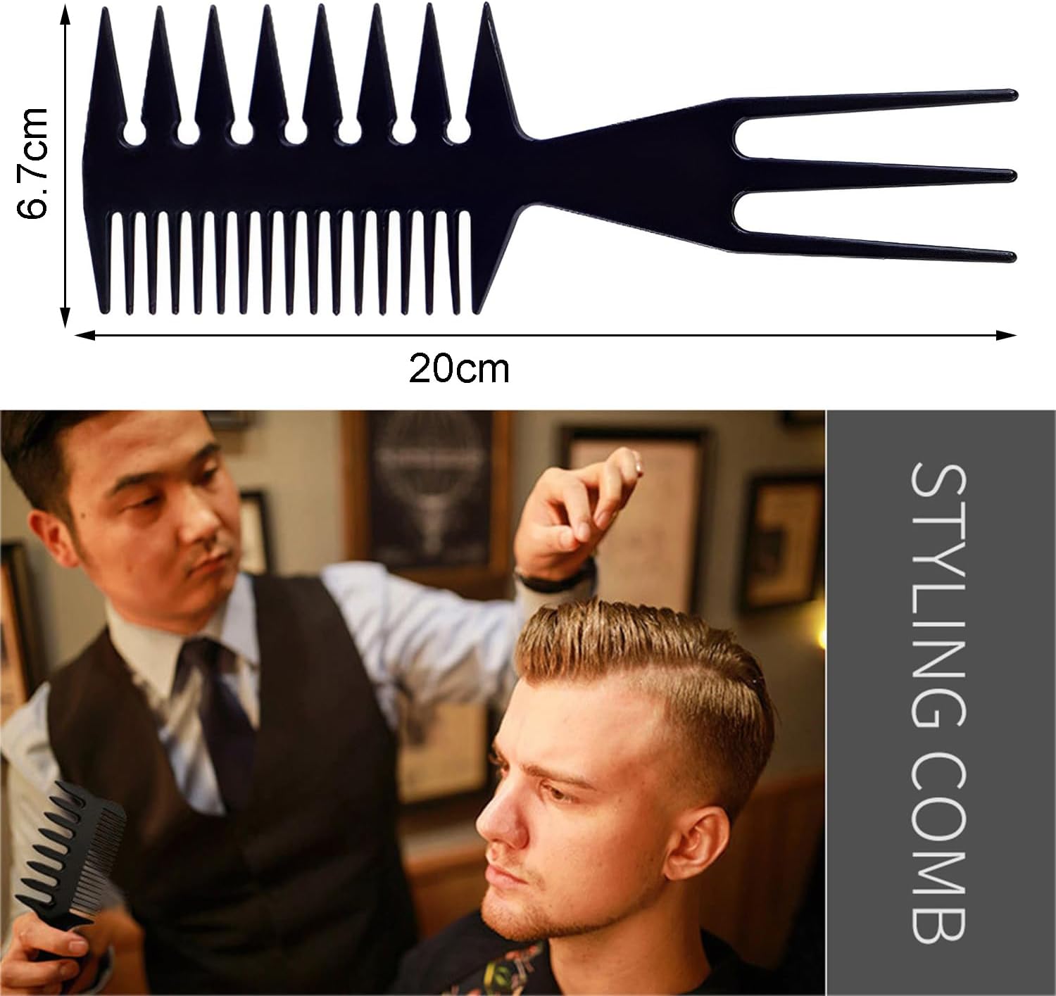 Peigne 3 en 1 pour hommes : l'outil essentiel pour un coiffage élégant et antistatique – Image 4