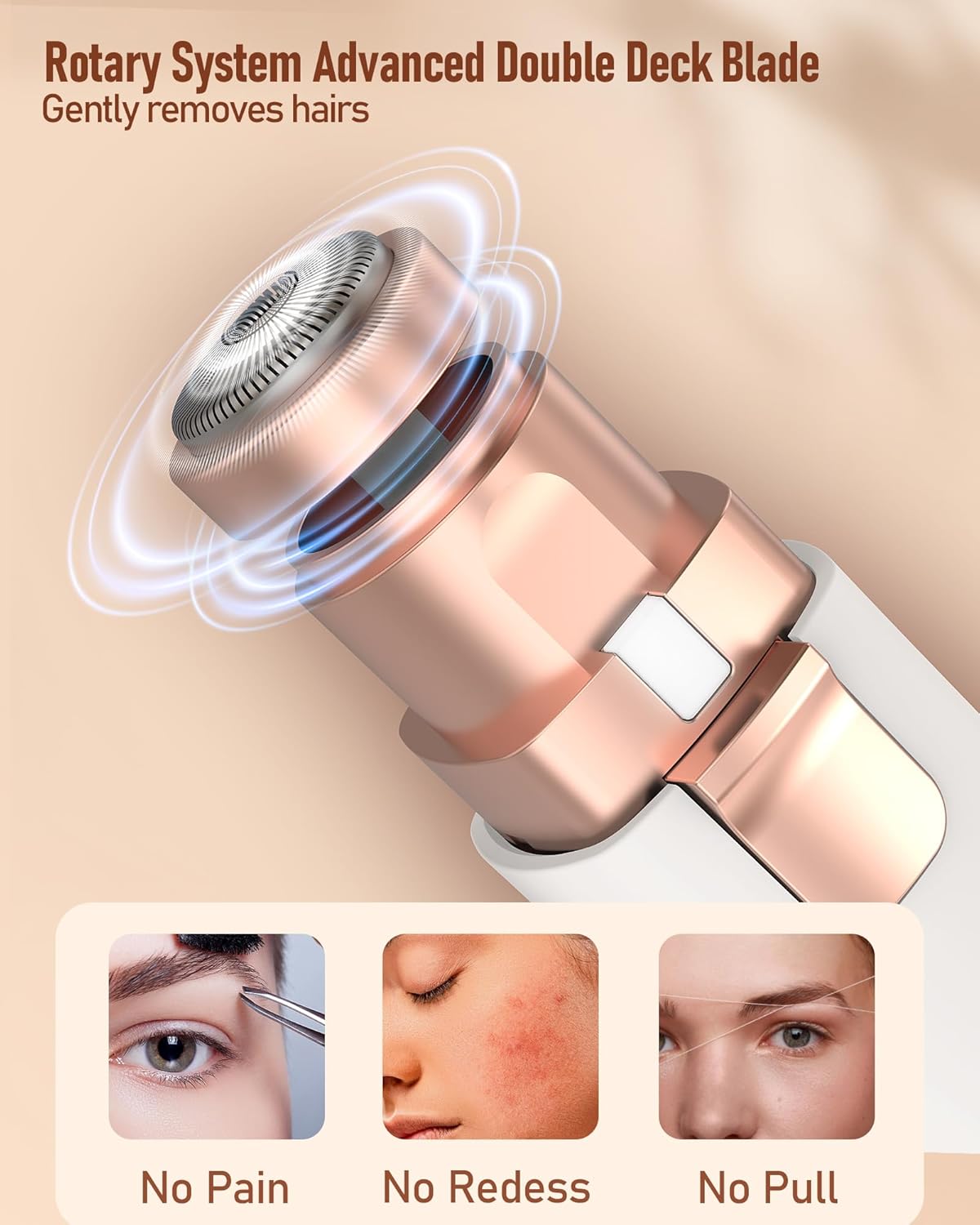 Rasoir visage électrique pour femmes : épilation précise et douce des sourcils – Image 3