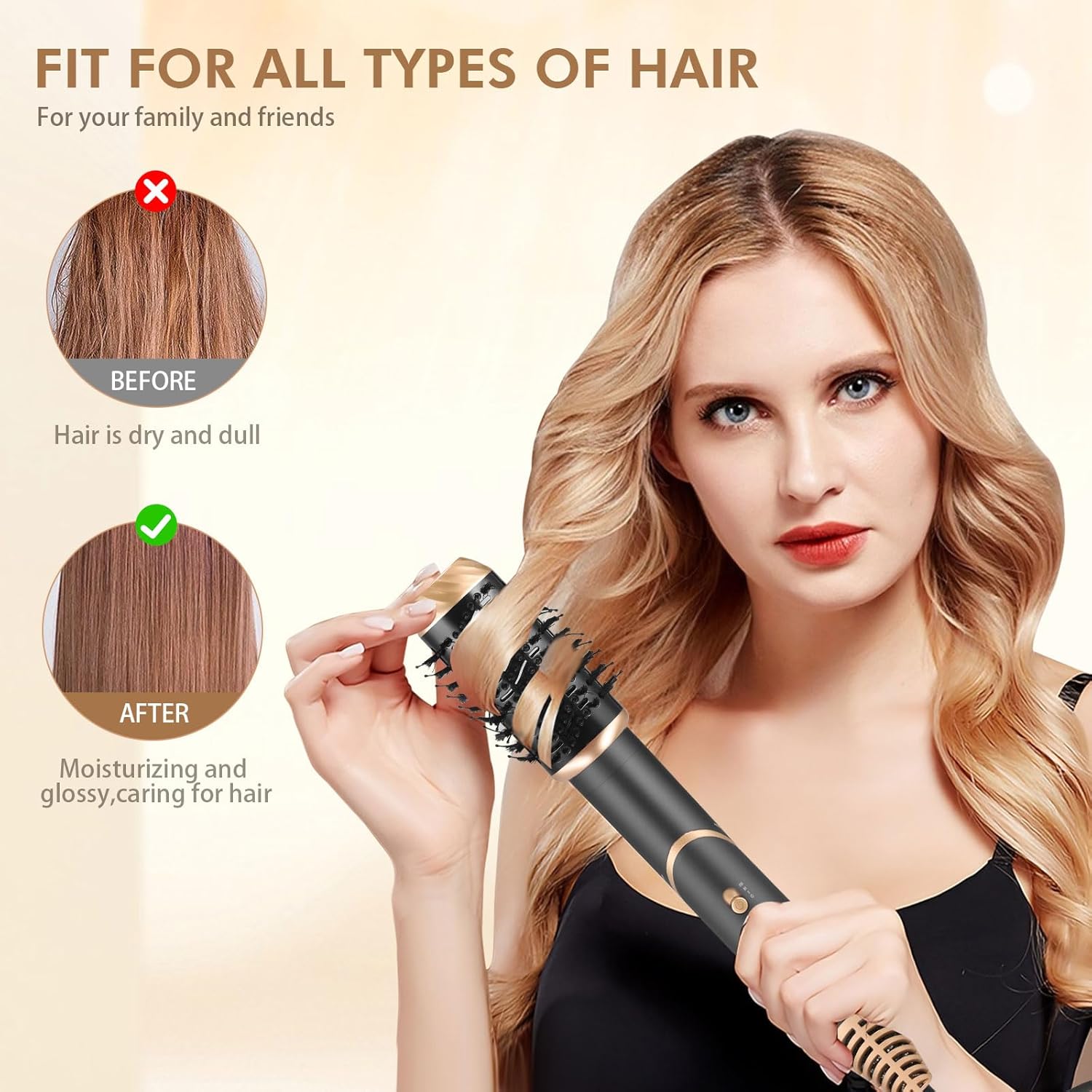 Air styler 6 en 1 : brosse soufflante pour un séchage et un coiffage parfaits Transformez vos cheveux avec cet outil multifonctionnel qui lisse, boucle et sèche en un seul passage – Image 6