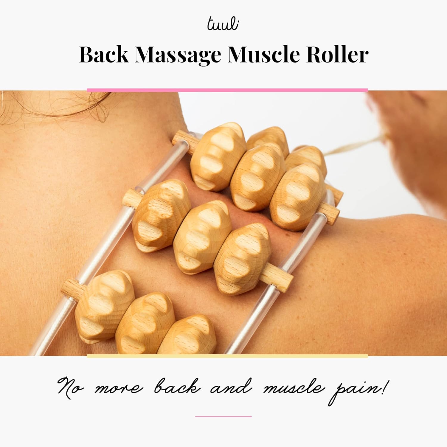 Masseur pour dos : soulagez vos muscles avec notre rouleau de massage en bois de 120 cm – Image 3