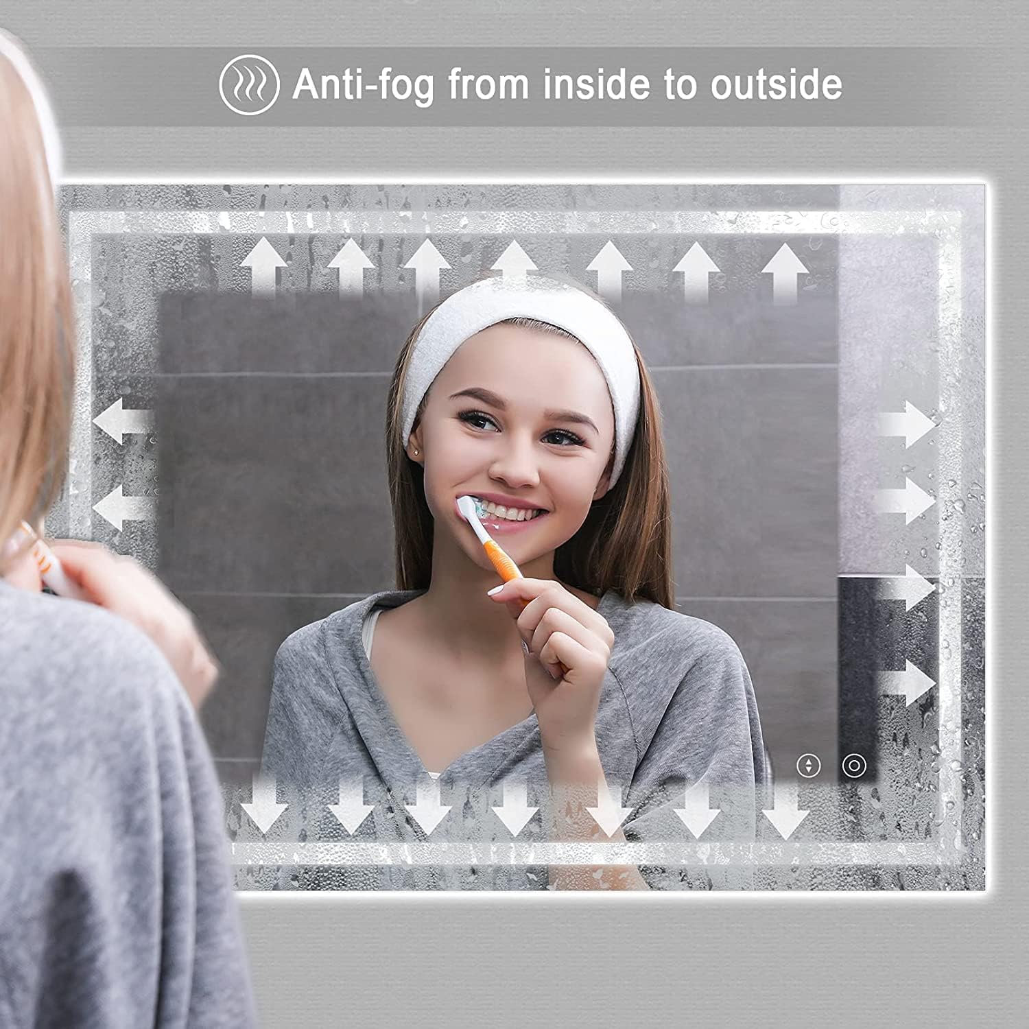 Miroir de salle de bain éclairé 60x80 cm : l'élégance et la praticité pour un espace lumineux et sans buée – Image 3