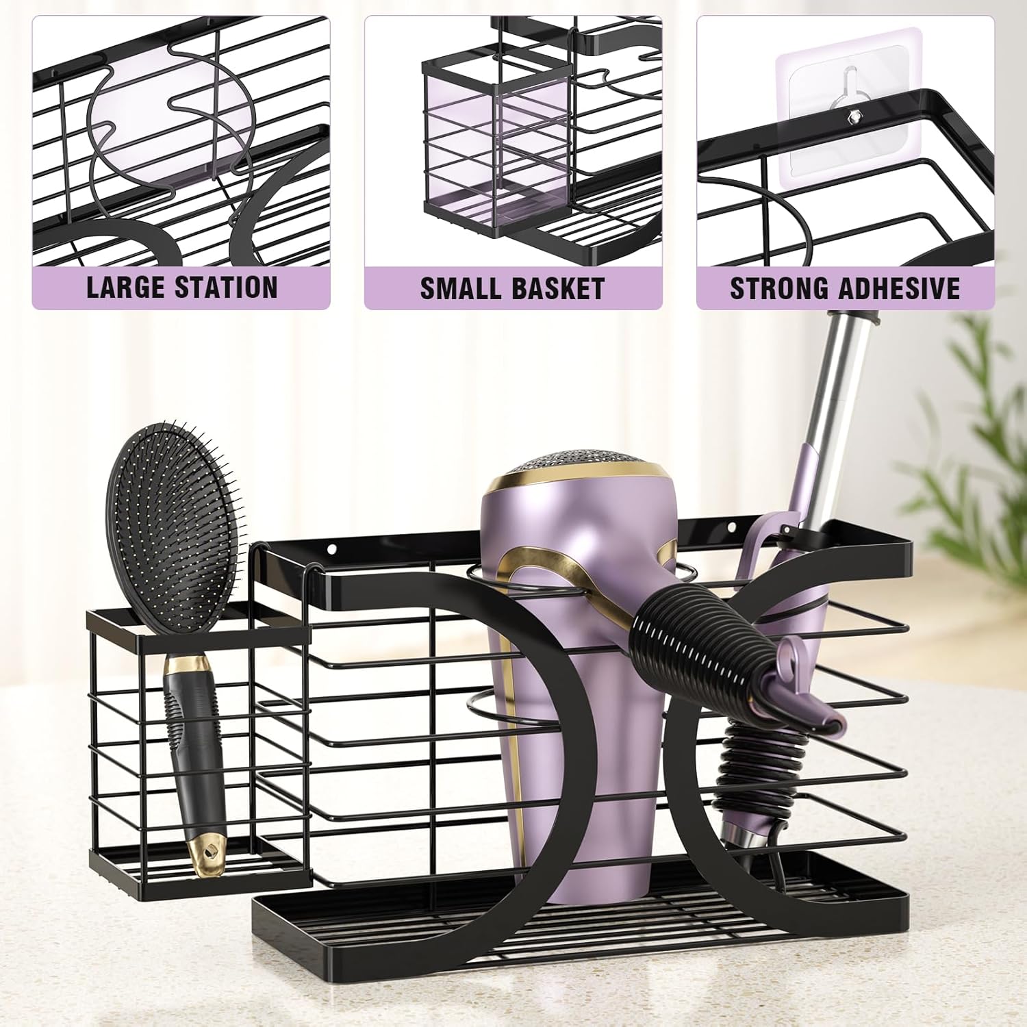 Support Élégant pour Sèche-Cheveux et Accessoires – Image 2