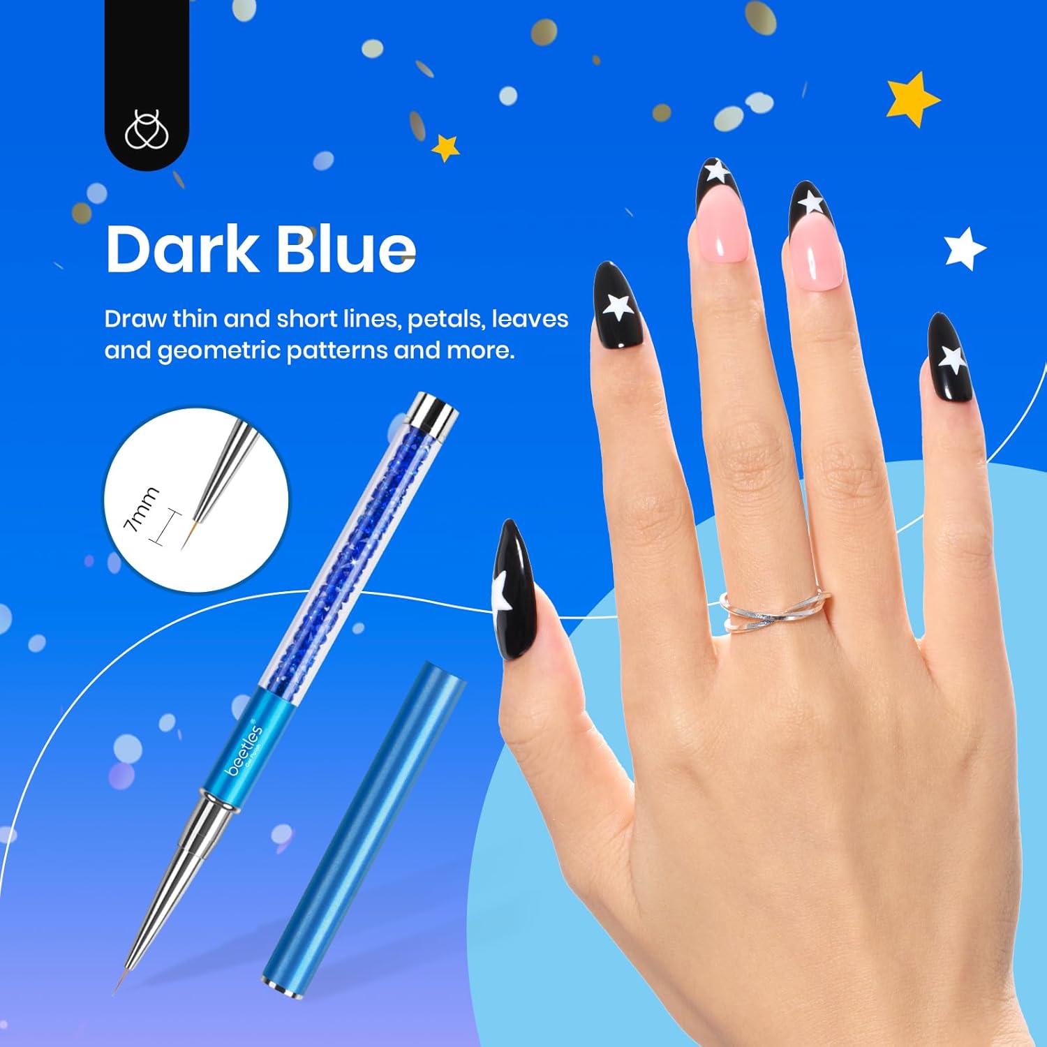 Pinceaux à ongles pour nail art : kit complet de 5 pièces pour des créations élégantes et précises – Image 3
