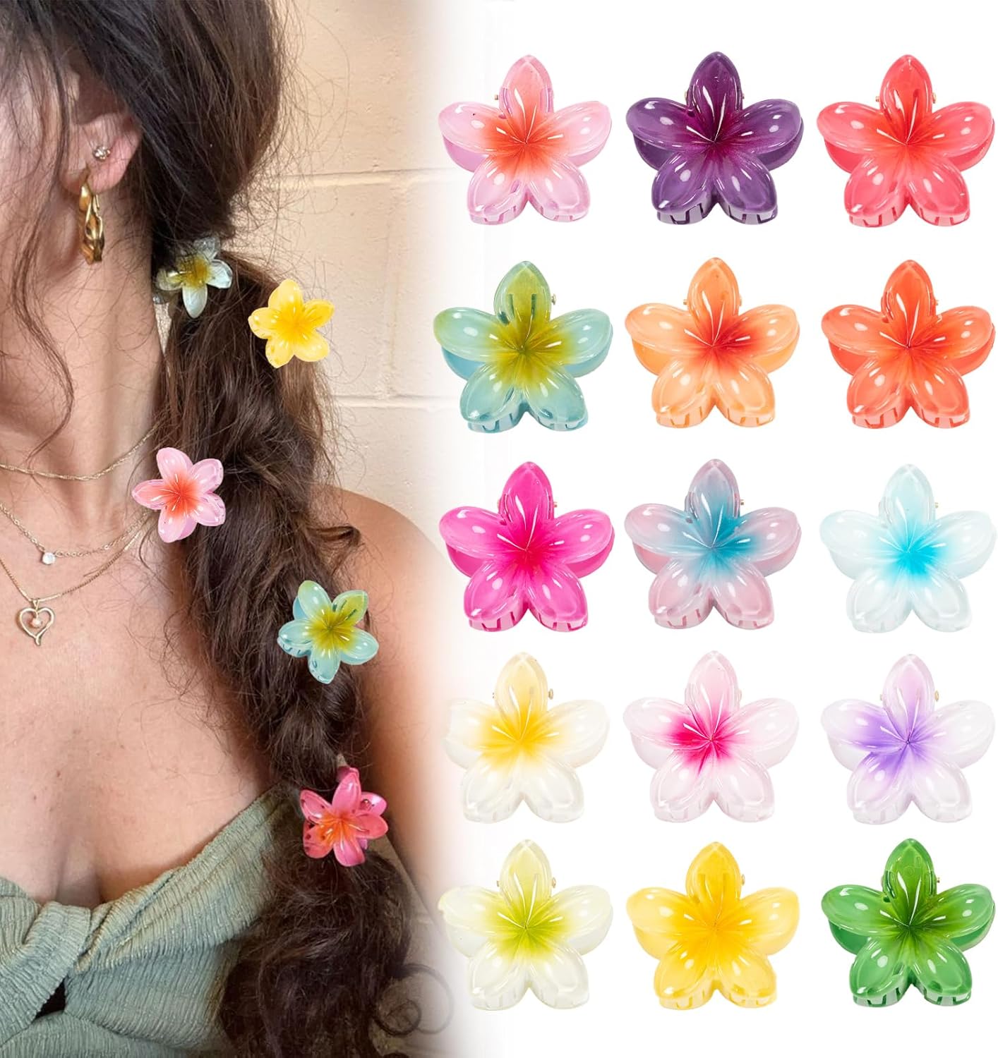 Pinces à cheveux fleurs : le lot de 15 accessoires élégants pour femmes et filles