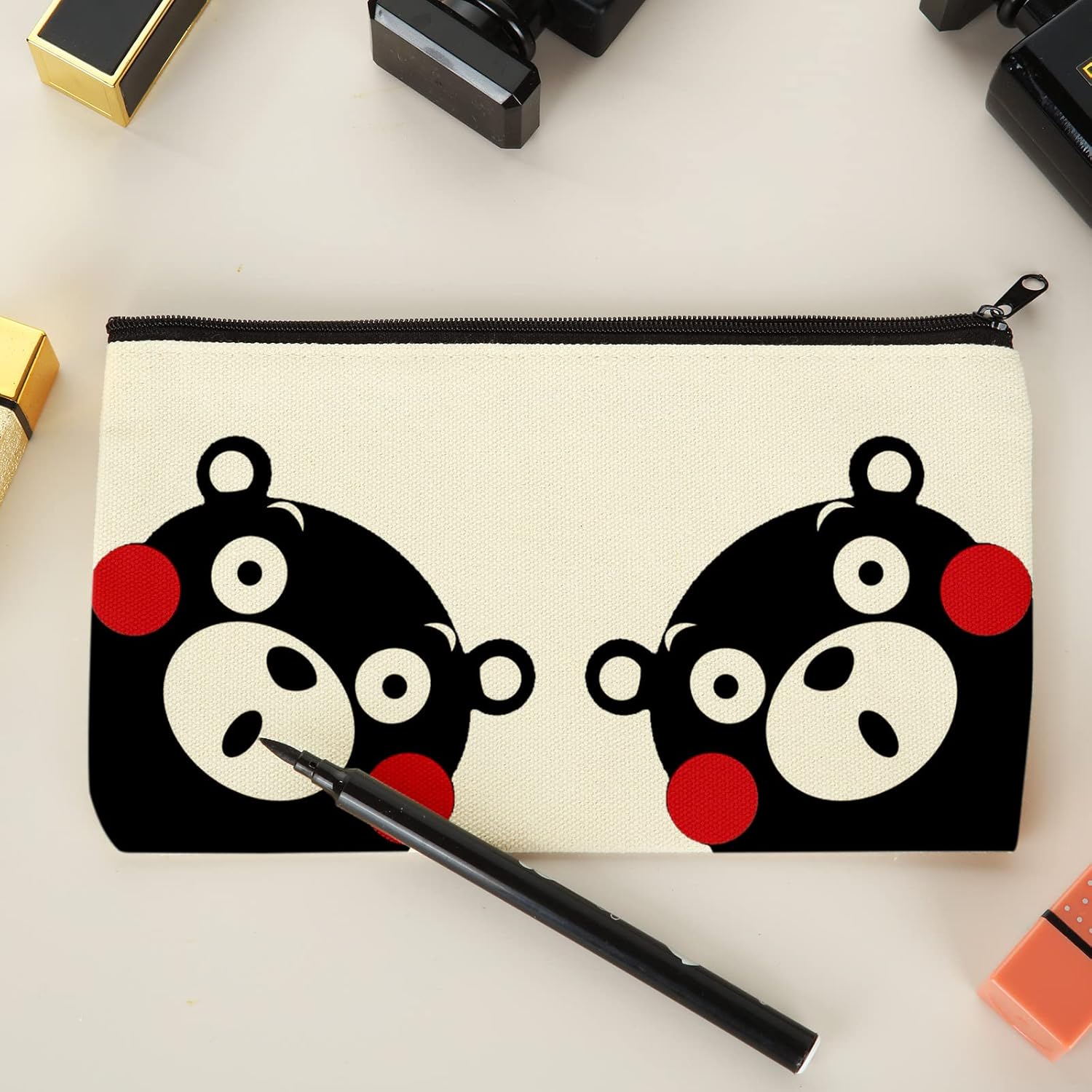 Pochette tissu zippée 30pcs : l’accessoire idéal pour les voyageurs et les étudiants Organisez vos essentiels avec style grâce à nos trousses personnalisables en toile beige – Image 5