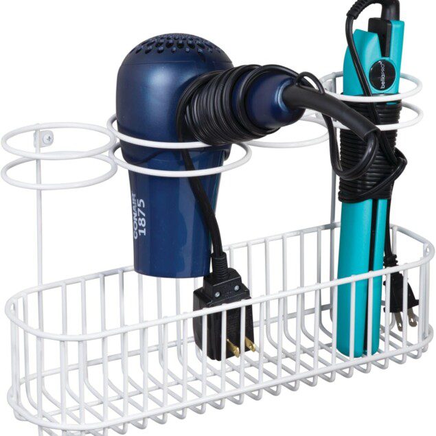 Support sèche-cheveux élégant : solution pratique pour salle de bain organisée et appareils chauffants