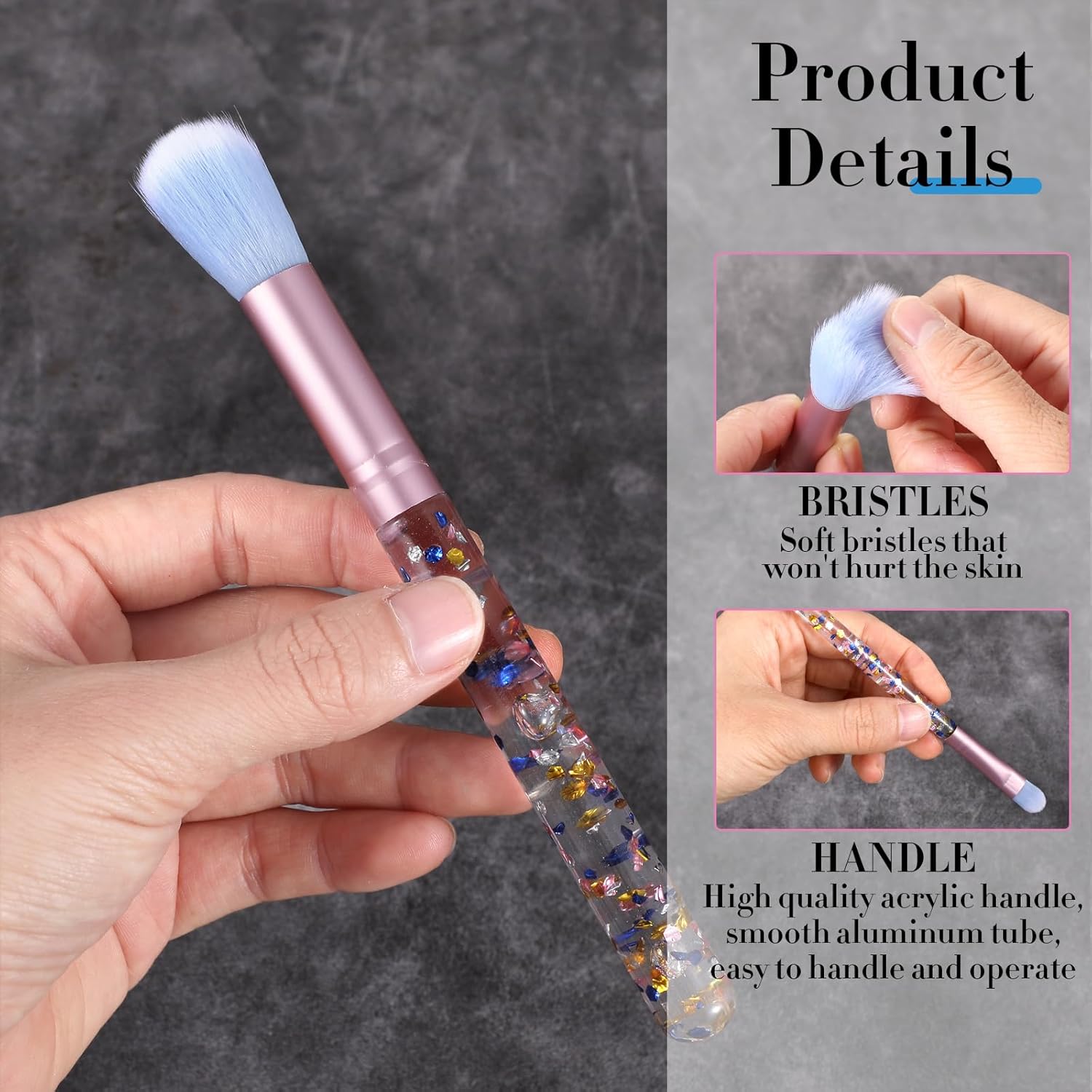 Pinceaux de maquillage en cristal : 7 pièces irrésistibles pour les enfants Transformez l'application de maquillage avec des pinceaux étincelants pour un look parfait – Image 2