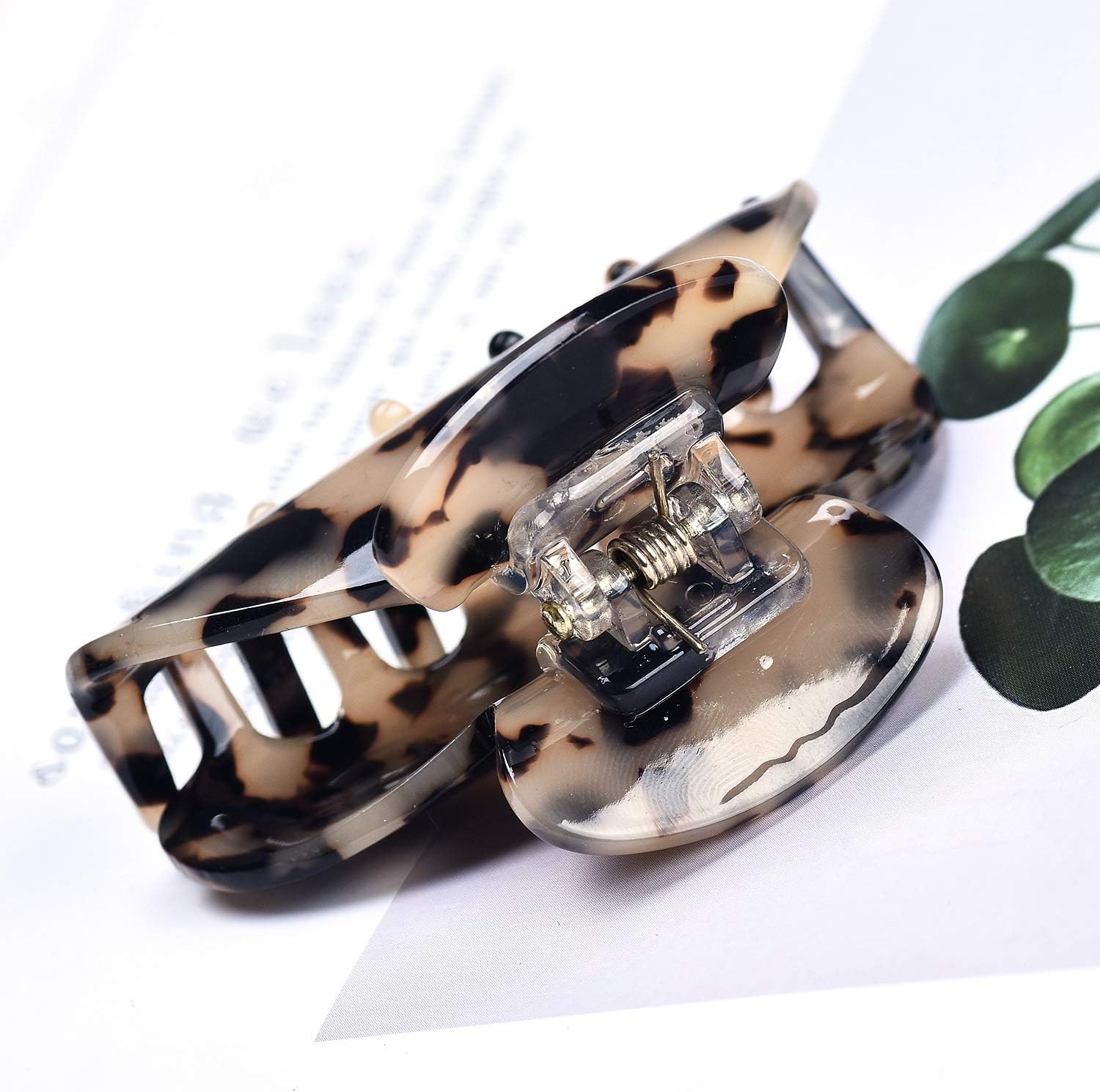Pinces à cheveux antidérapantes : lot de 3 griffes élégantes pour femmes et filles Idéales pour un maintien parfait, disponibles en écaille de tortue et motifs léopard – Image 6