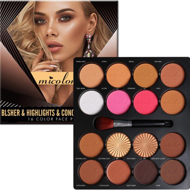 Palette de contour 16 couleurs : un kit de maquillage parfait pour un teint sublimé et lumineux