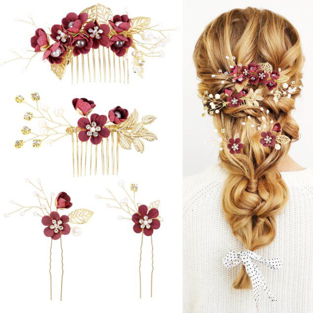 Accessoires cheveux mariage : élégance pour demoiselles d’honneur avec peignes, postiches et épingles à fleurs