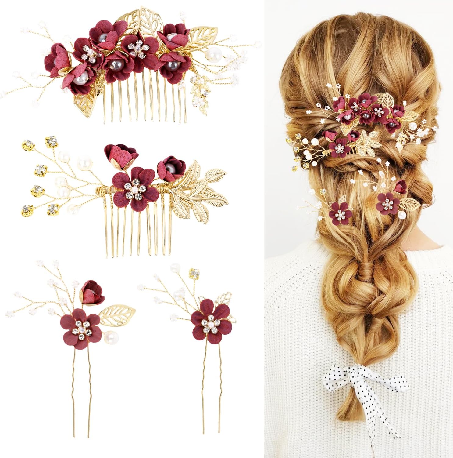 Accessoires cheveux mariage : élégance pour demoiselles d’honneur avec peignes, postiches et épingles à fleurs