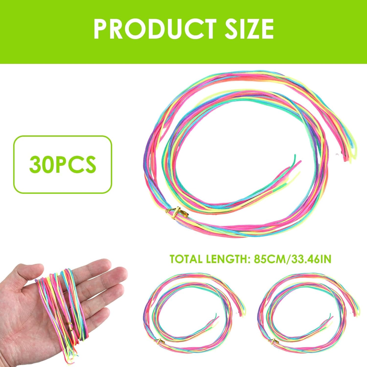 Cordes de cheveux colorées : 30 accessoires arc-en-ciel pour femmes et filles, idéaux pour vos tresses et vos fêtes – Image 2