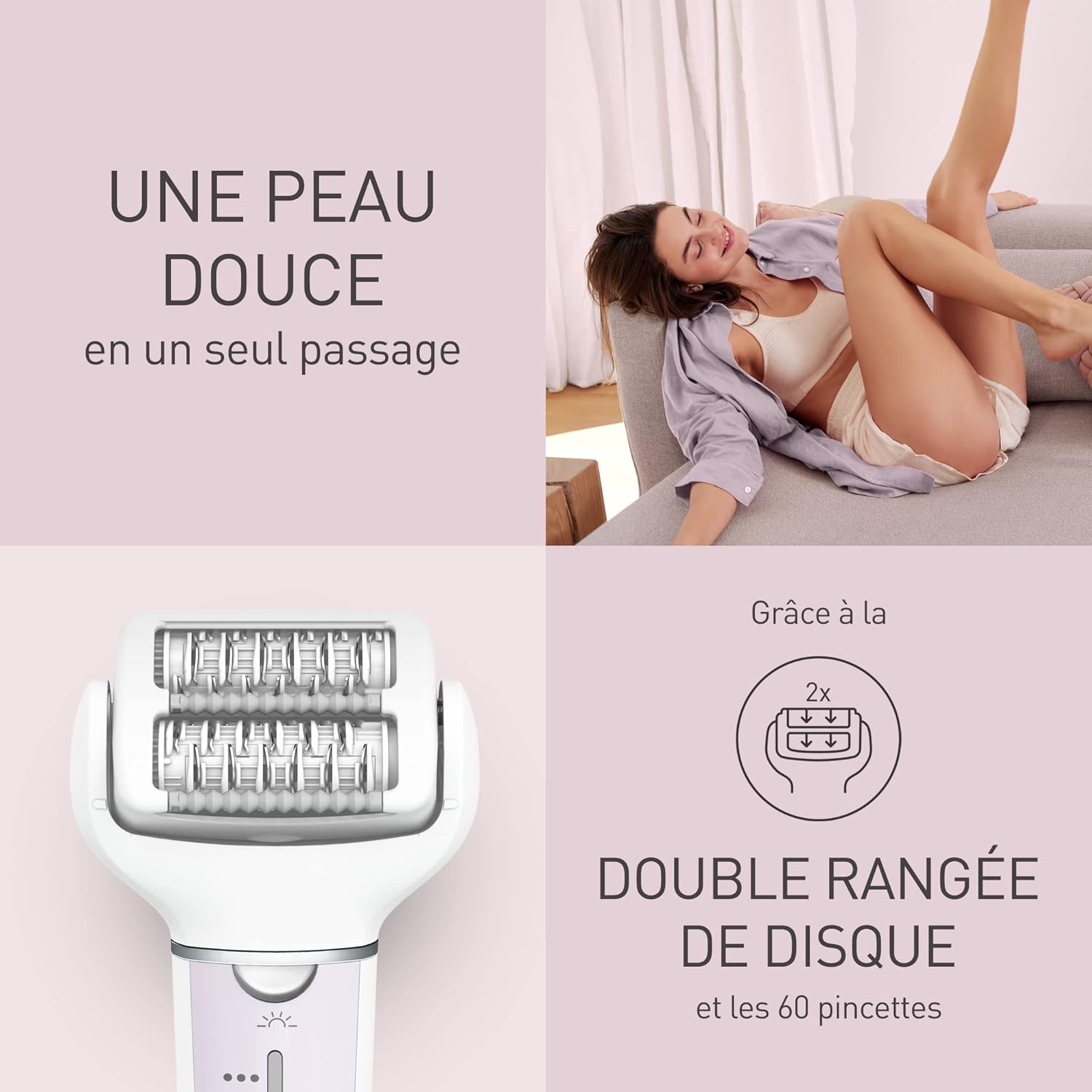 Épilateur Wet et Dry: Douceur et Précision en Violet – Image 2