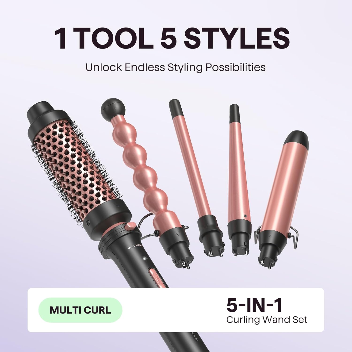 Fer à boucler pour un coiffage professionnel : transformez votre look avec 5 fers interchangeables en céramique – Image 3