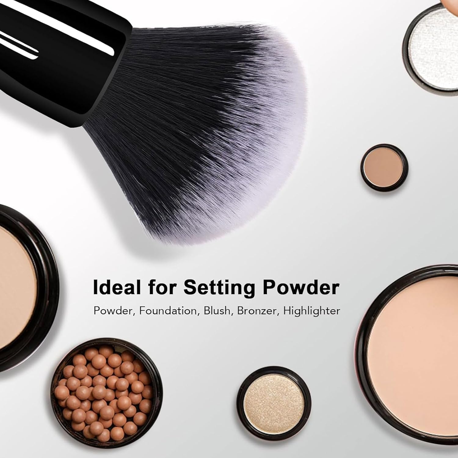 Grand pinceau à poudre : l'outil indispensable pour un maquillage professionnel impeccable Idéal pour les passionnées de beauté souhaitant estomper, polir et appliquer facilement leurs produits liquides, crèmes et poudres – Image 4