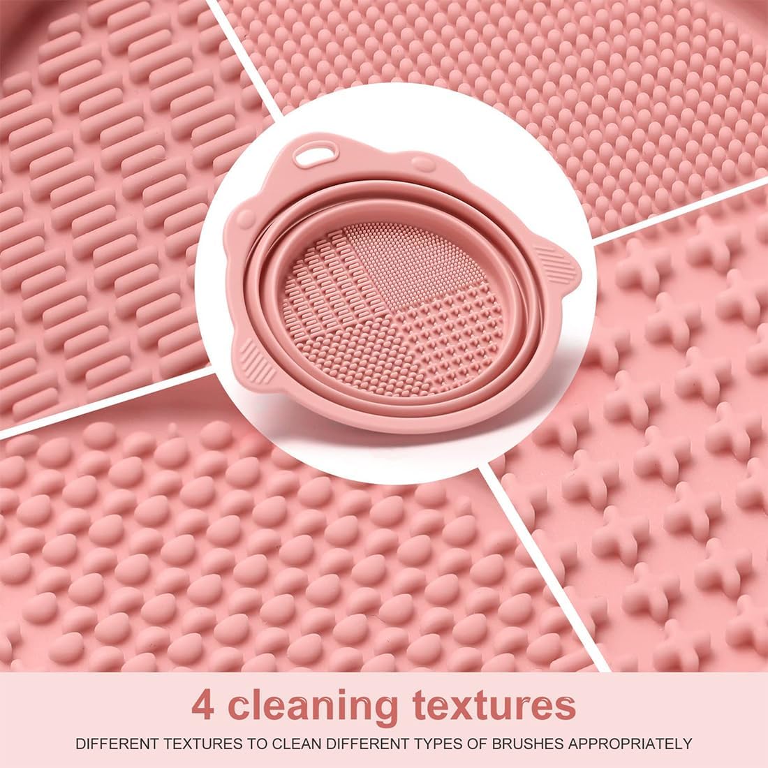 Tapis de nettoyage pinceaux maquillage : outil portable et pliable pour un nettoyage efficace des pinceaux cosmétiques – Image 3