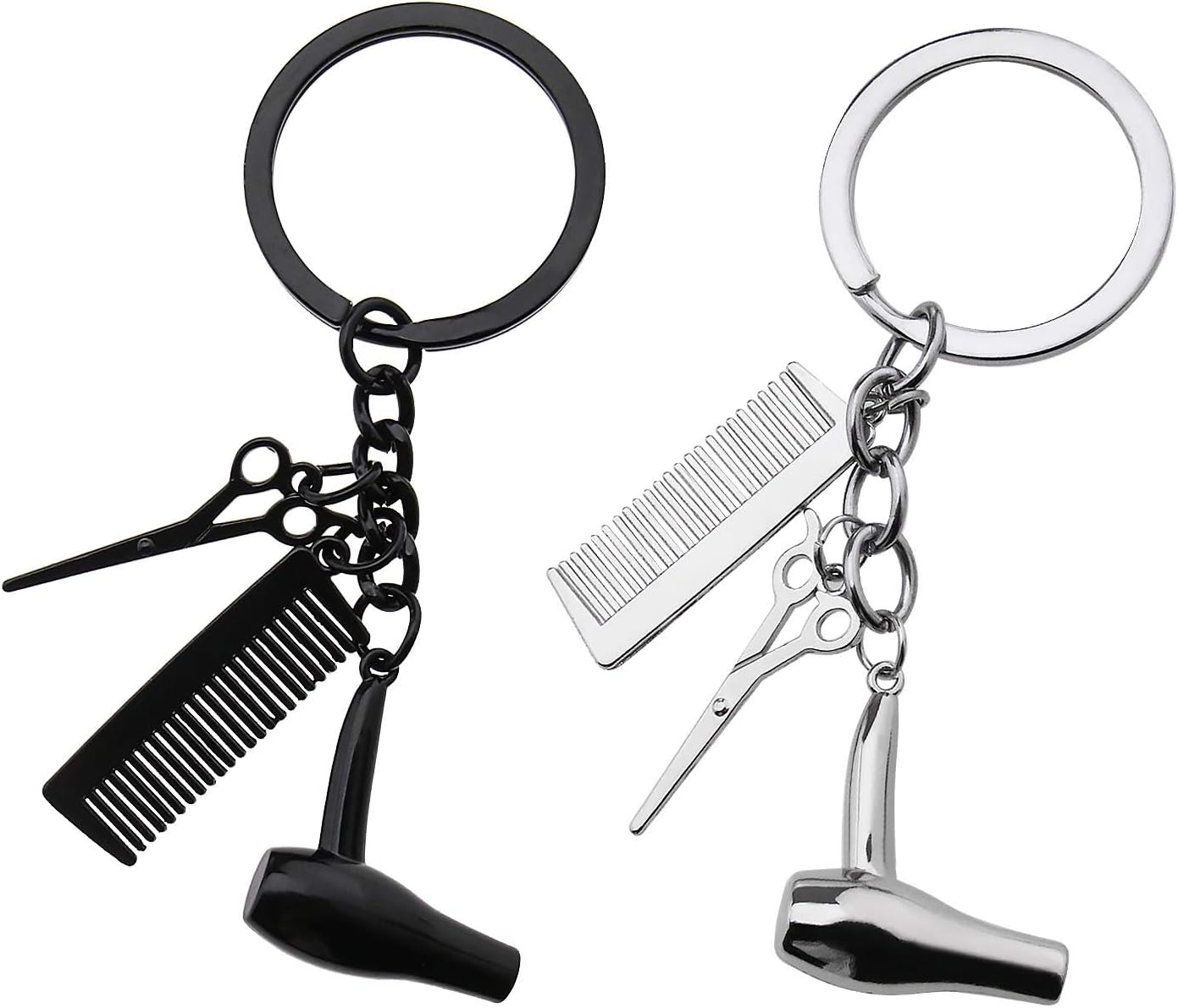 Outils essentiels pour coiffeurs : Set de 2 ciseaux et peigne en pendentif 3 en 1, idéal comme cadeau pour les professionnels des salons
