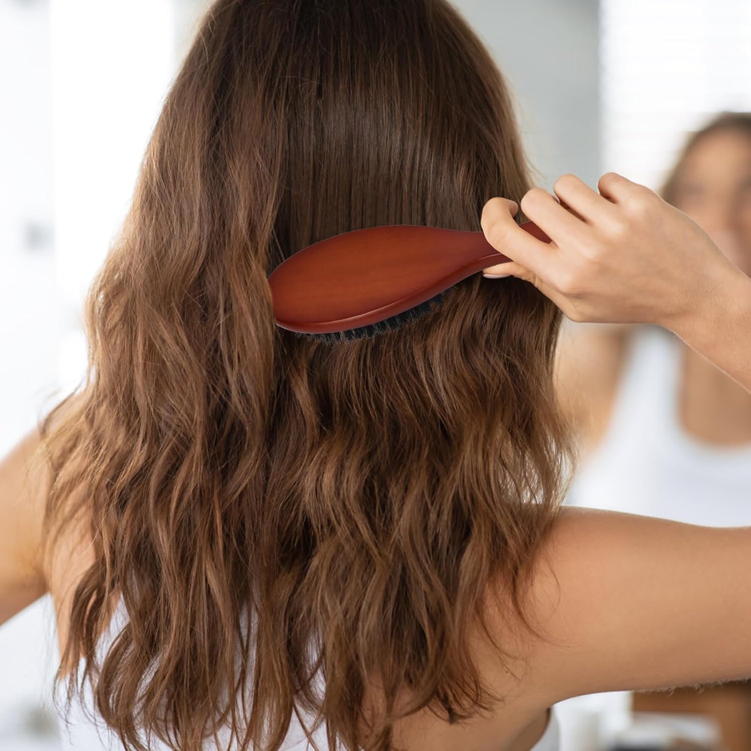 Brosse à cheveux en poils de sanglier : démêlez et coiffez vos cheveux en douceur pour toute la famille – Image 5
