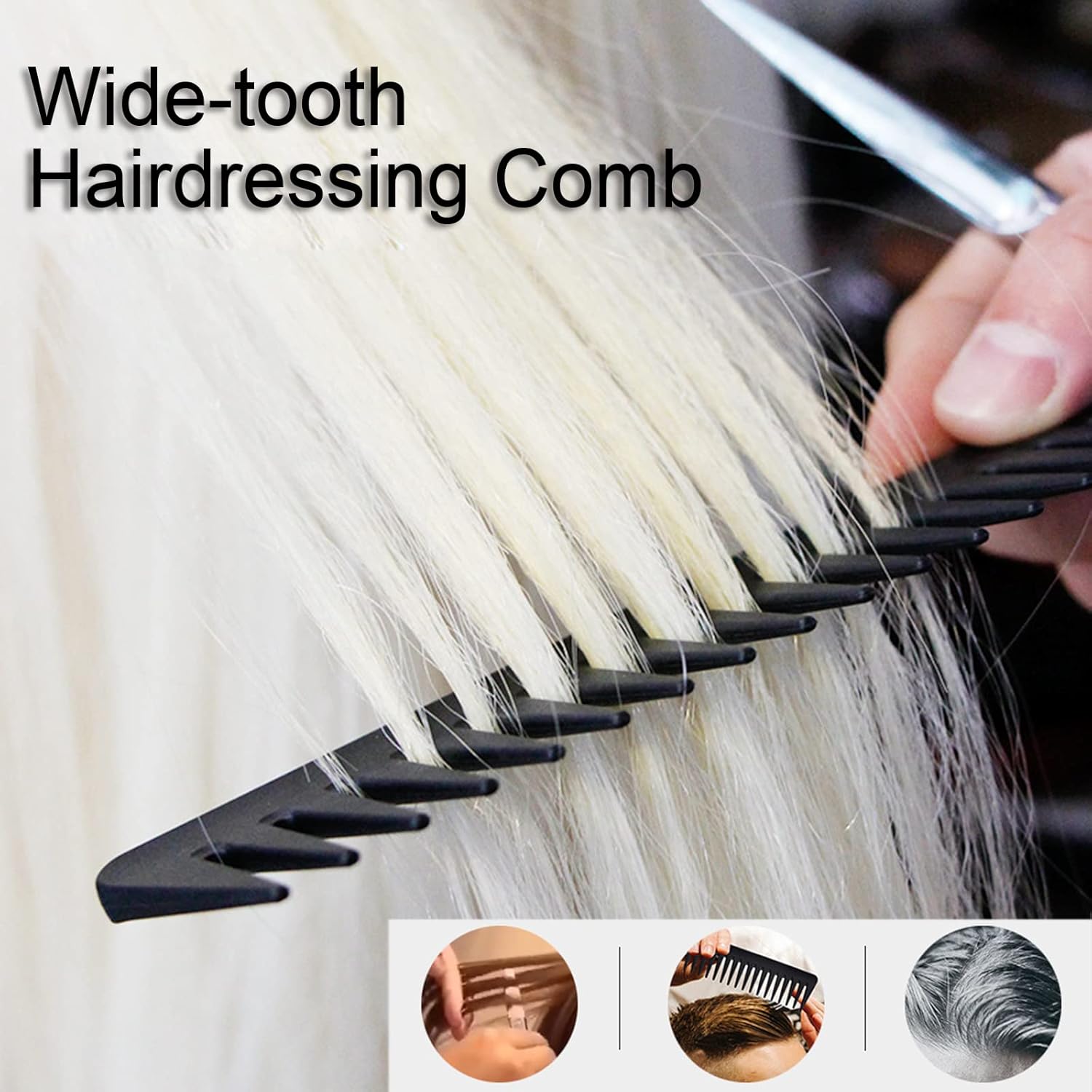 Peigne à dents larges pour cheveux bouclés : un ensemble professionnel anti-statique et résistant à la chaleur – Image 6