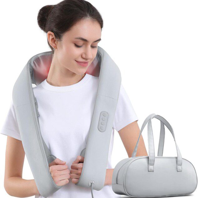 Masseur cervical : l'appareil de massage shiatsu parfait pour soulager le dos, le cou et les épaules avec chauffage intégré    Offrez un moment de détente inégalé à vos proches grâce à notre masseur électrique 3D-rotation, idéal pour les mères, pères et toutes les personnes en quête de bien-être.