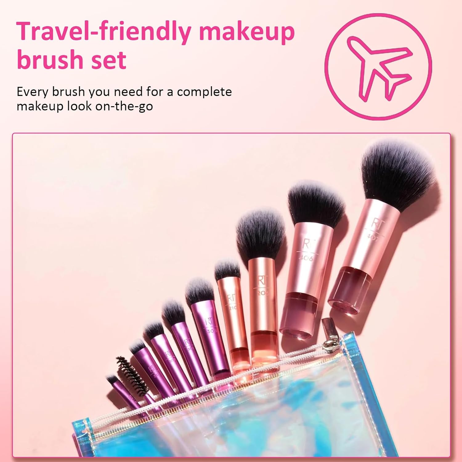 Pinceau maquillage professionnel : kit complet pour les passionnées de beauté Ensemble de pinceaux pour fard à paupières, blush et plus, avec sac de rangement élégant – Image 2
