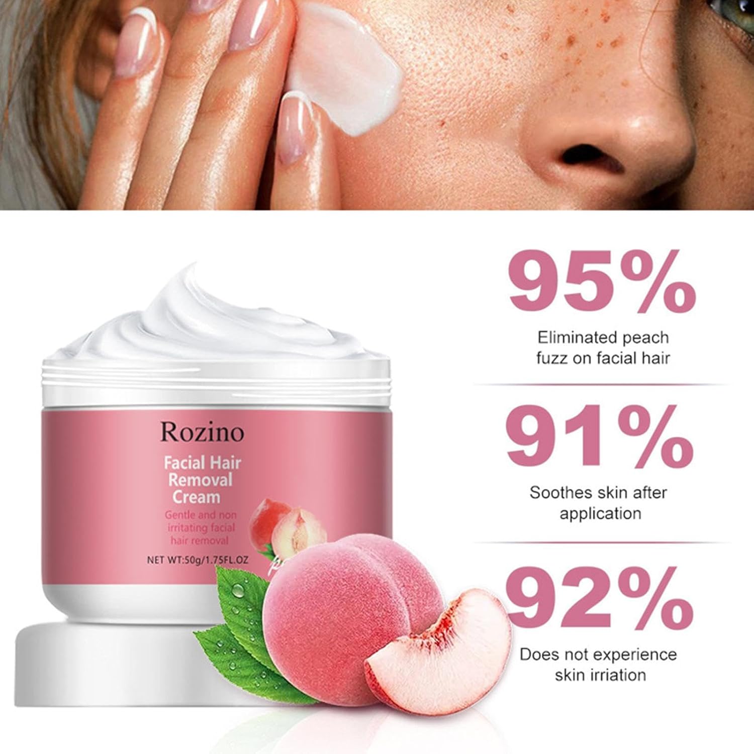 Crème dépilatoire douce et efficace pour le visage : épilation apaisante au miel et pêche – Image 6