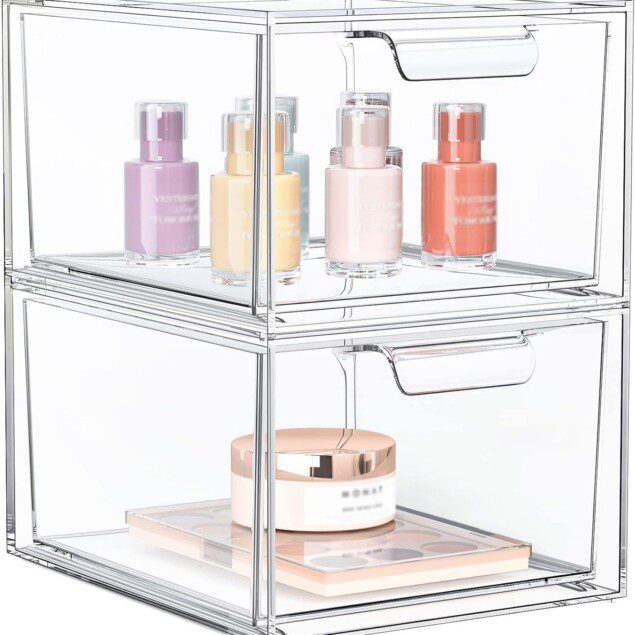 Boite rangement transparente en acrylique : organiseur maquillage idéal pour salle de bain et bureau