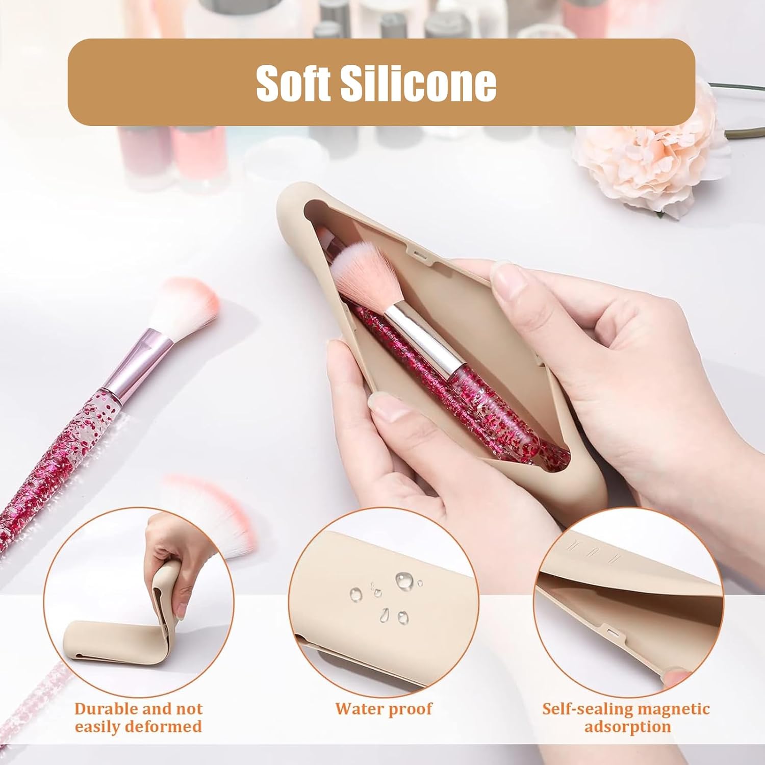 Étui à pinceau de maquillage en silicone : rangement pratique et élégant pour les passionnées de beauté en voyage – Image 2