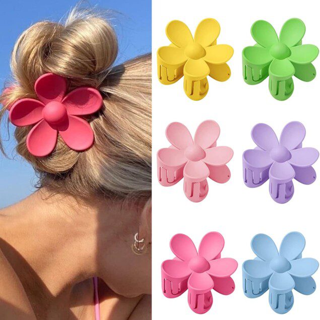 Grandes pinces à cheveux : un lot de 6 modèles antidérapants en forme de fleur pour sublimer les coiffures des femmes