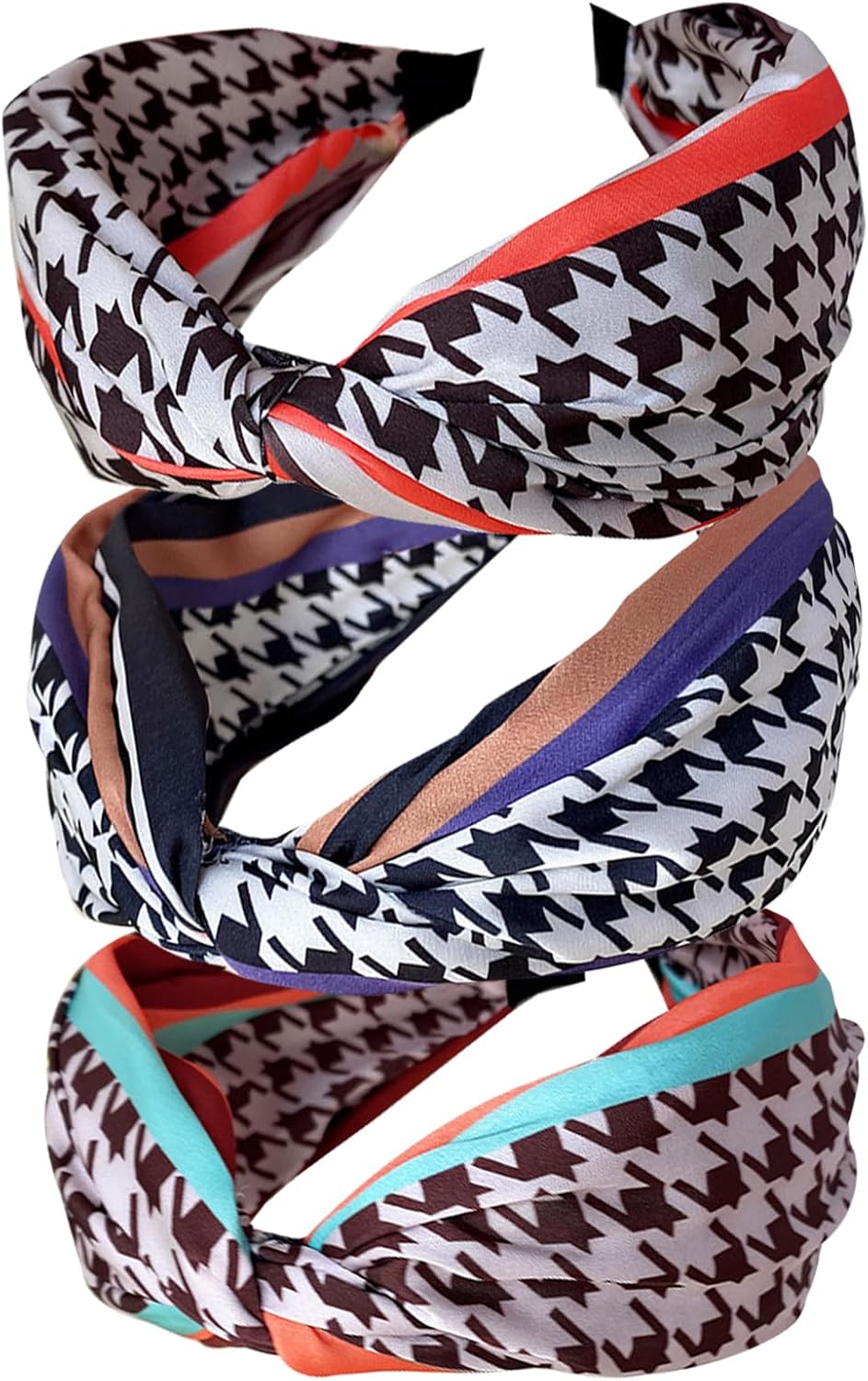 Large bandeau nœud papillon : accessoire élégant pour les femmes avec cheveux longs Découvrez nos 3 pièces de bandeaux antidérapants en tissu, parfaits pour sublimer vos coiffures !