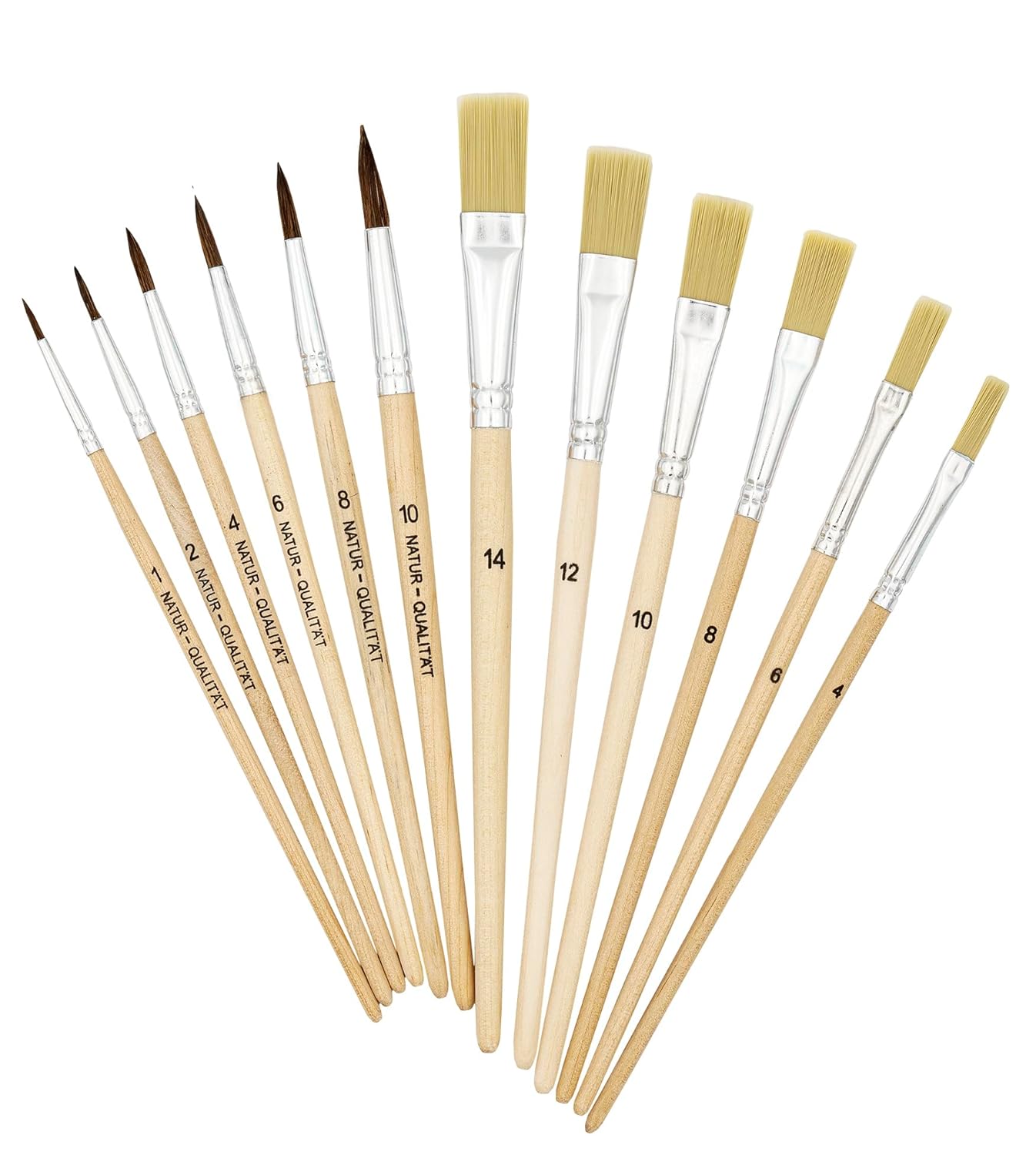 K3T Set de pinceaux de peinture : 10 outils essentiels pour artistes Découvrez notre lot de 10 pinceaux de peinture, idéal pour artistes débutants et confirmés. Avec des tailles variées allant des ronds 1 à 10 et des plats 4 à 14, ce set vous permet de réaliser des œuvres d'art précises et détaillées. Les tiges en matériaux naturels garantissent une prise en main confortable et une application fluide de la peinture, pour des résultats professionnels à chaque coup de pinceau.