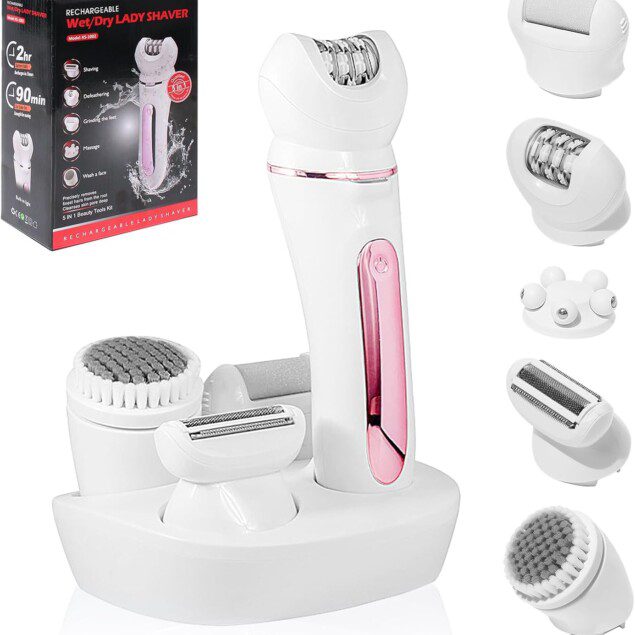 Épilateur électrique 5 en 1 pour femme : douceur et efficacité pour des jambes impeccables