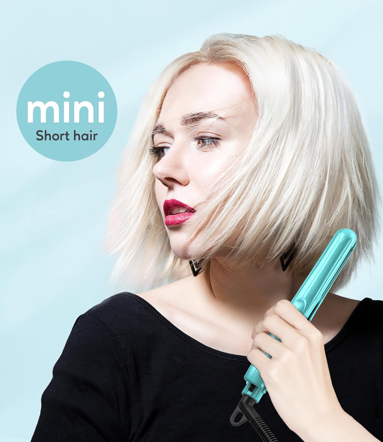 Mini fer plat céramique : l'outil idéal pour cheveux courts et franges bouclées en voyage – Image 6