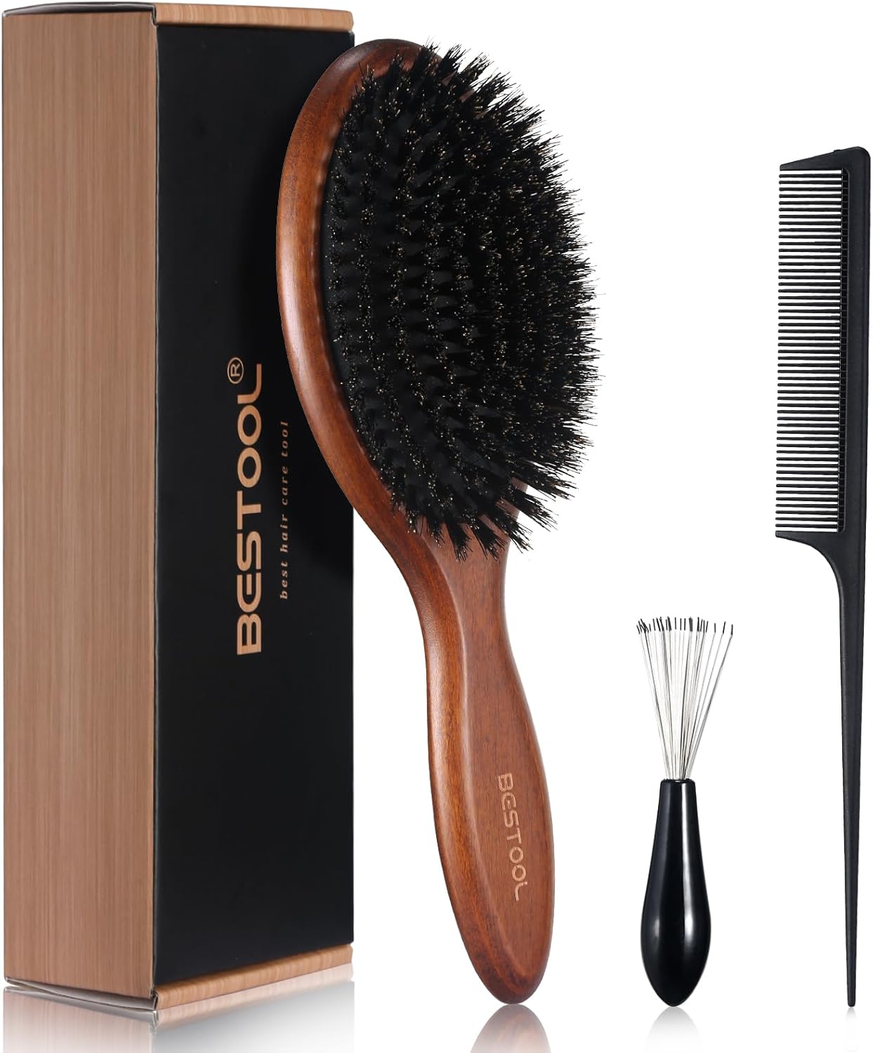 Brosse à cheveux en poils de sanglier : l’alliée idéale pour femmes, hommes et enfants Pour une amélioration de la texture des cheveux fins, optez pour cette brosse en hêtre, naturelle et élégante