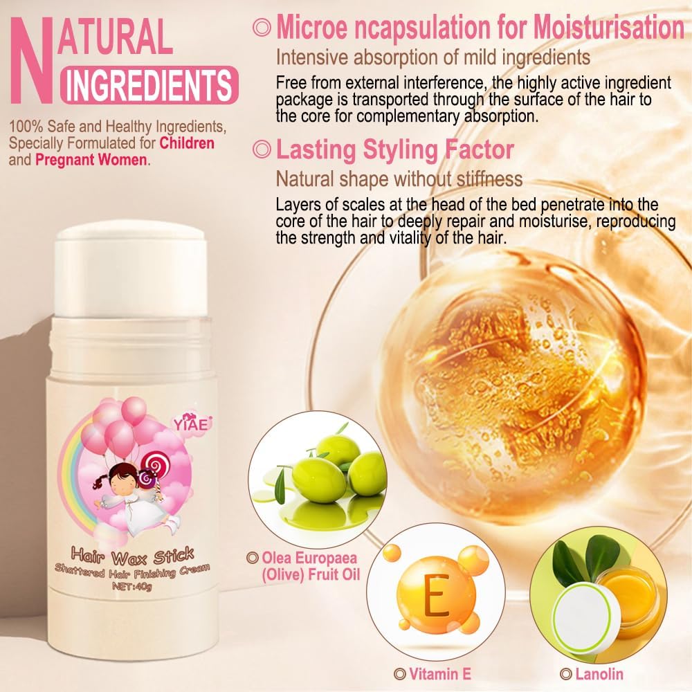 Kit de cire pour cheveux : une solution idéale pour les femmes aux cheveux frisés et rebelles Set d'accessoires de coiffure pour enfants et gel non gras pour un style impeccable – Image 2