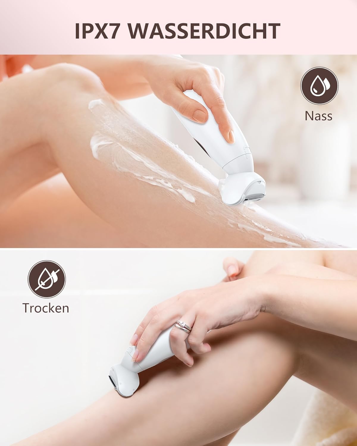 Rasoir électrique femme 3-en-1 : épilation douce et précise pour bikini, aisselles et jambes Profitez d'une autonomie de 120 minutes et d'un affichage LED pour une utilisation facile et efficace – Image 5