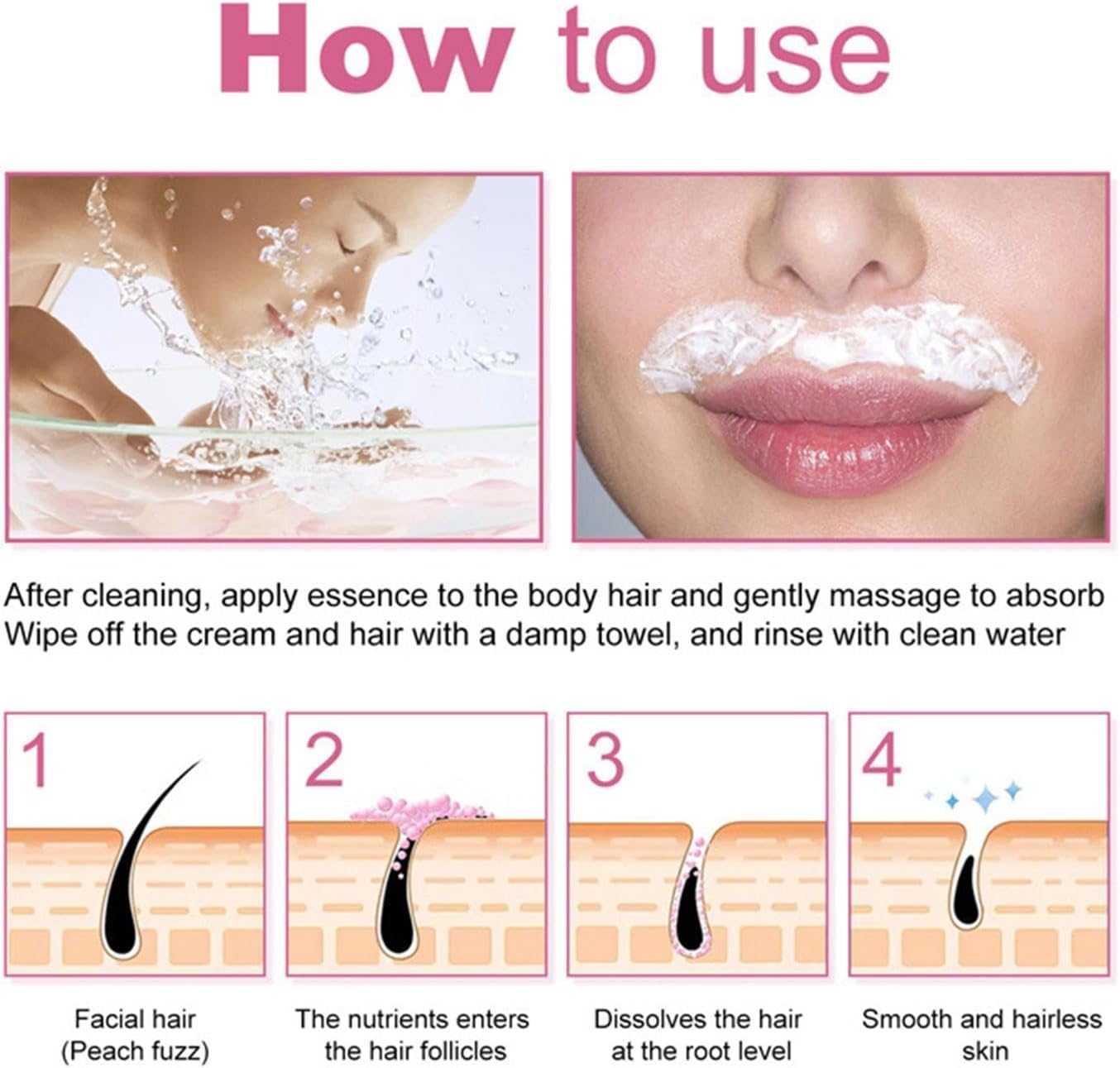 Crème dépilatoire douce et efficace pour le visage : épilation apaisante au miel et pêche – Image 5