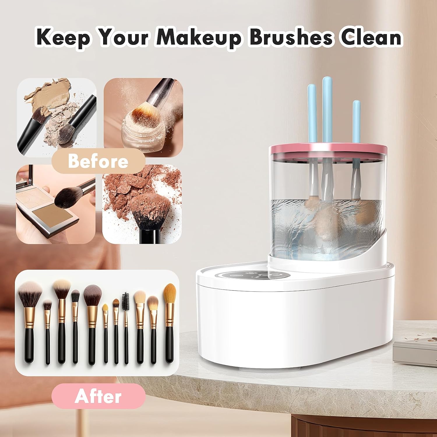 Nettoyeur de pinceaux de maquillage 2 en 1 : un nettoyage automatique pour les passionnées de beauté – Image 7