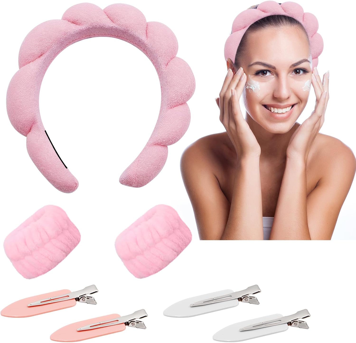 Set de bandeau et bracelet de lavage du visage : confort et élégance pour les femmes qui prennent soin de leur peau