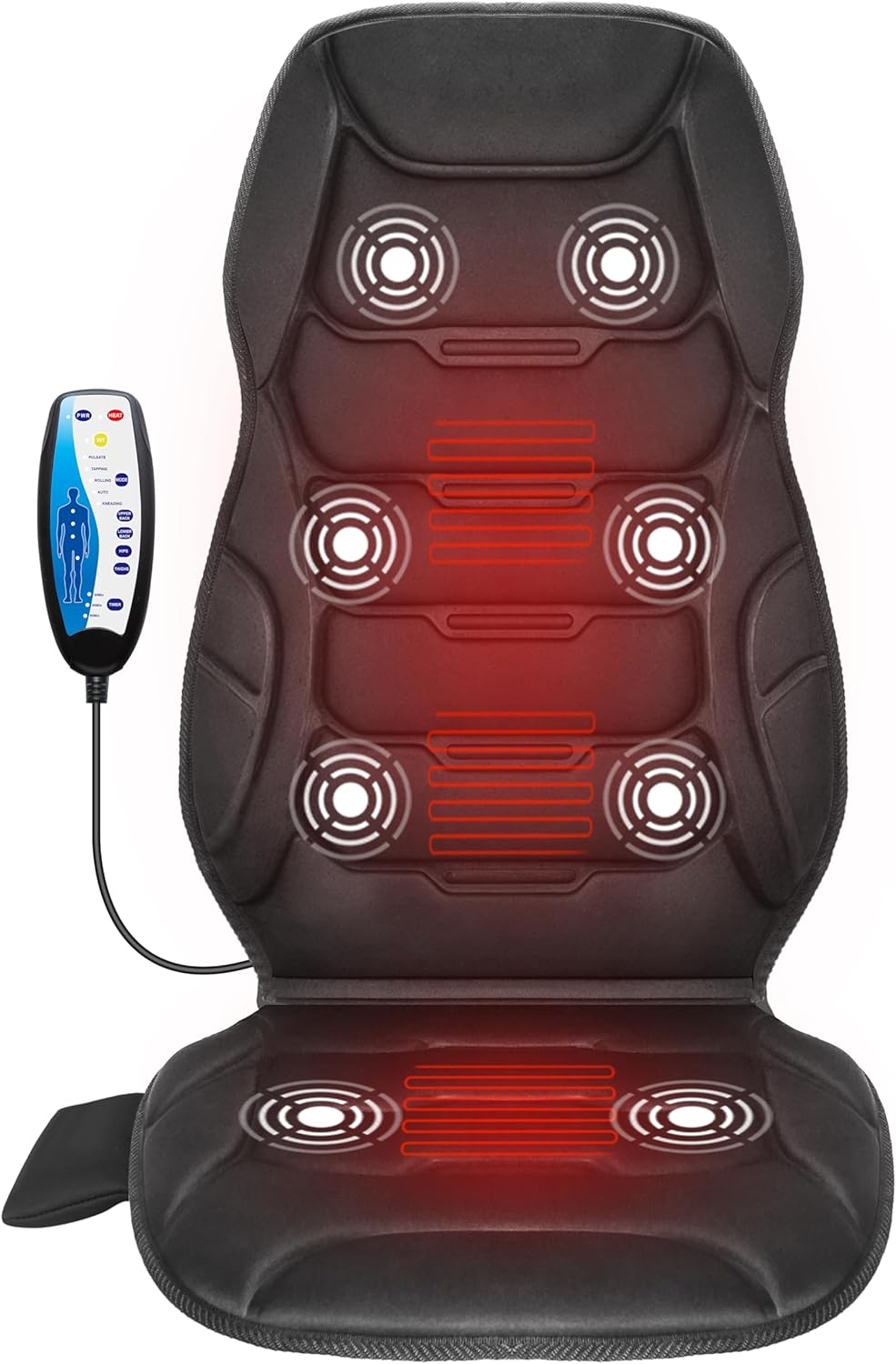 Masseur de dos avec chaleur : le coussin vibrant idéal pour soulager les maux de dos au bureau à domicile