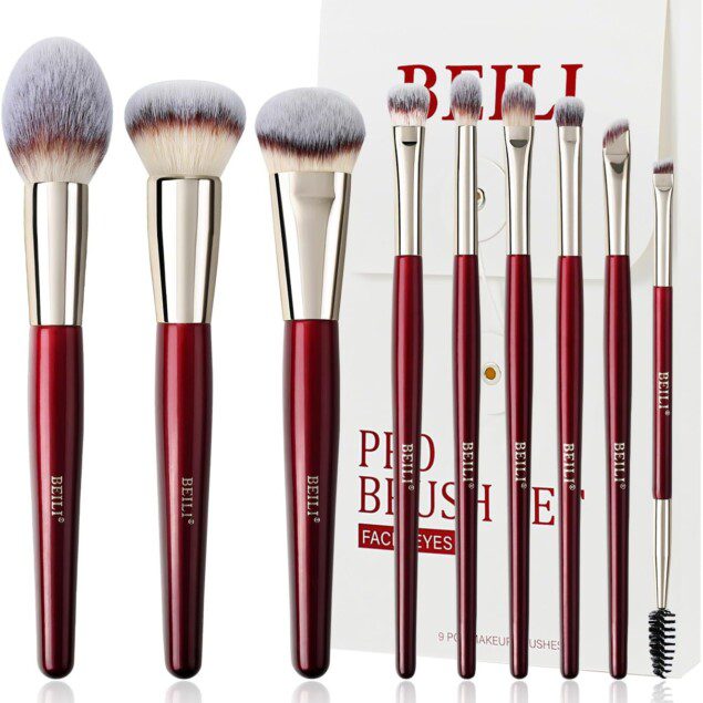 Pinceaux maquillage 9PCS : le set idéal pour un teint parfait et un regard éclatant