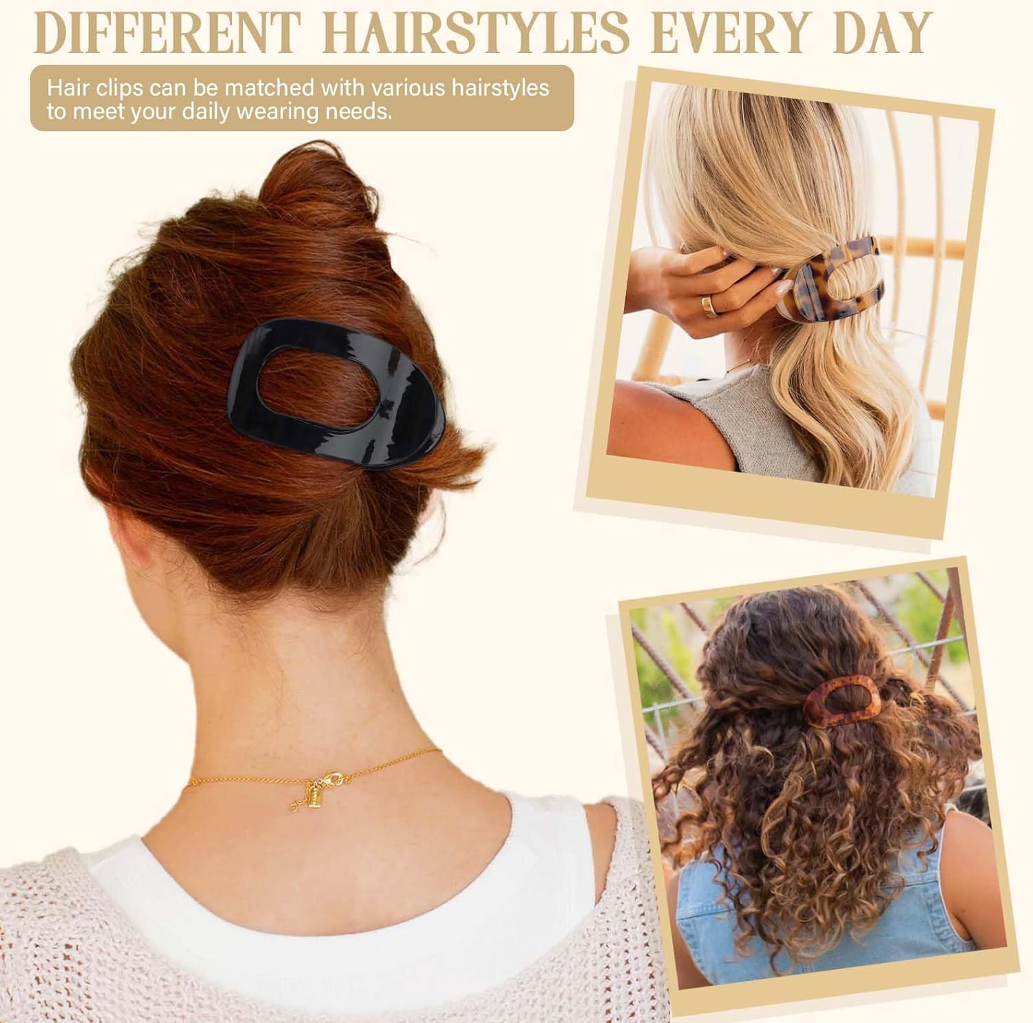 Pince à cheveux antidérapante pour femme : 3 pièces élégantes au motif léopard pour un maintien parfait – Image 5