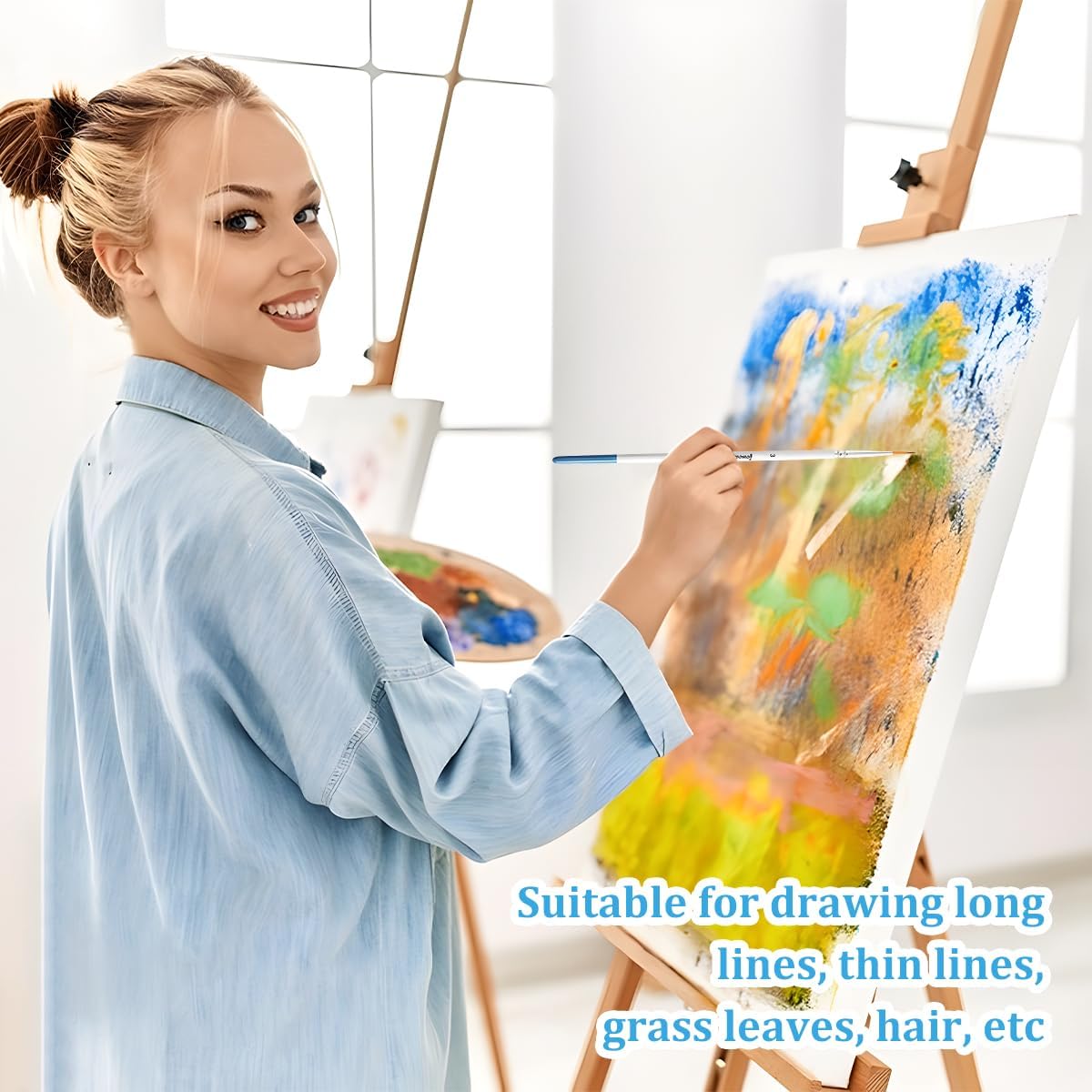 Pinceaux Rigger pour artistes : 6 pièces idéales pour peindre des lignes fines et détaillées Pour la peinture acrylique, aquarelle et la décoration des ongles – Image 4